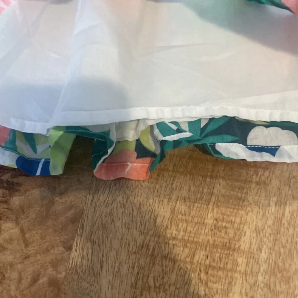 Gymboree 3T Tropical Floral Sunny Safari Dress Sun Summer Green Coral Ruffles